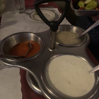 Five O'Clock Steakhouse - Salad dressing for the table! The Greek dressing was my fav! - Steakhouses Near Me - Milwaukee, Wisconsin