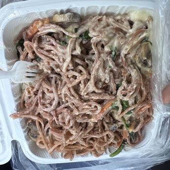Adela’s Country Eatery - Housemade Pasta Alfredo with Red Ogo noodles stuff chicken breast on the side - Hawaiian Near Me - Kaneohe, Hawaii Adela’s Country Eatery - Housemade Pasta Alfredo with Red Ogo noodles stuff chicken breast on the side - Hawaiian Near Me - Kaneohe, Hawaii