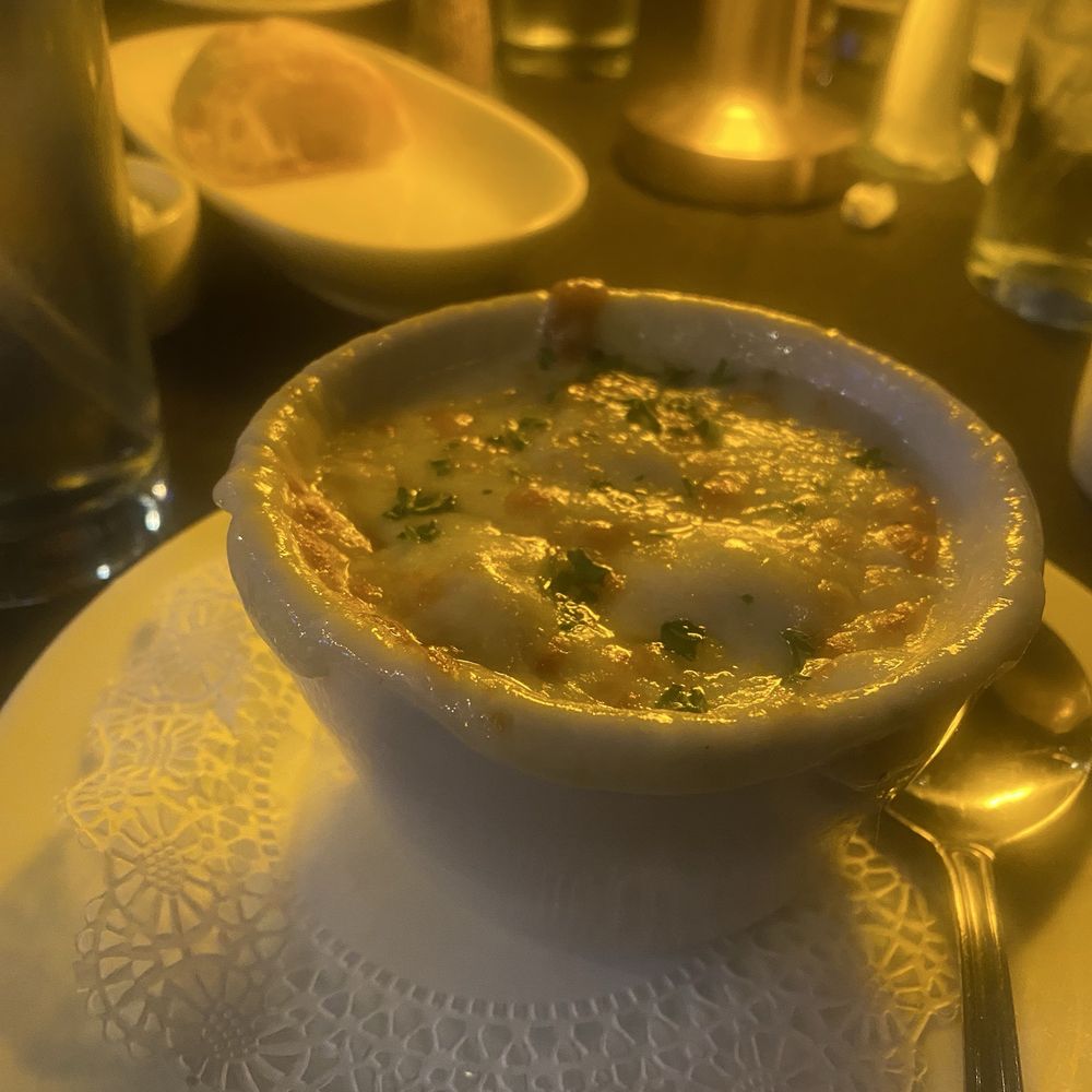 Cornelio’s Steak House - French onion soup, split bowl - Steakhouses Near Me - Rancho Cucamonga, California