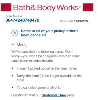 Bath & Body Works - Cancelled order - Cosmetics & Beauty Supply Near Me - Springfield, Missouri