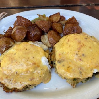 Alice's Restaurant - Potato cakes Benedict. - Diners Near Me - Woodside, California Alice's Restaurant - Potato cakes Benedict. - Diners Near Me - Woodside, California
