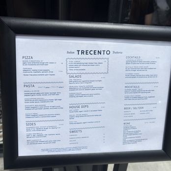 Trecento - Menu - Italian Near Me - Cincinnati, Ohio