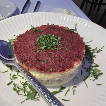 Cafe St. Petersburg - Herring under a fur coat - Russian Near Me - Newton Centre, Massachusetts