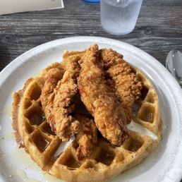Chicken and Waffles, their classic dish