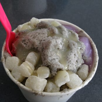 Salju Dessert - Small black sesame with condensed milk, mochi and taro pudding - Desserts Near Me - Alhambra, California Salju Dessert - Small black sesame with condensed milk, mochi and taro pudding - Desserts Near Me - Alhambra, California