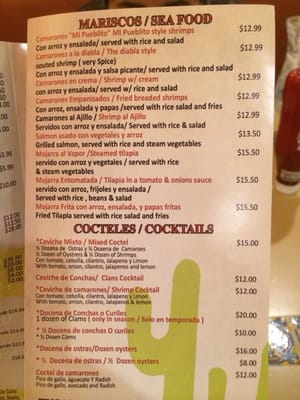 Menu photo 2 Mi Pueblito Restaurant Boston, MA Menu photo 2 Mi Pueblito Restaurant Boston, MA