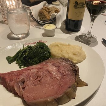 Summit House - Summit Cut prime rib. Sautéed spinach - Steakhouses Near Me - Fullerton, California