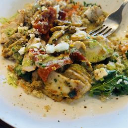 Make It Vegetarian: Pesto Chicken Quinoa Bowl