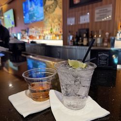 Flight - Double shot of whiskey and kettle soda