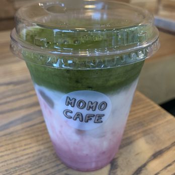 Momonoki - Iced Strawberry Matcha Latte - Cafes Near Me - Atlanta, Georgia