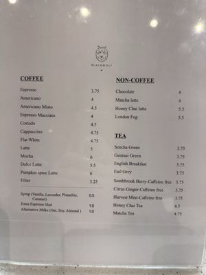 Menu photo 2 Black Wolf Coffee Toronto, ON Menu photo 2 Black Wolf Coffee Toronto, ON