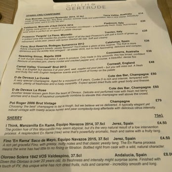 Smith & Gertrude - Wine list. - Wine Bars Near Me - Edinburgh, EDH