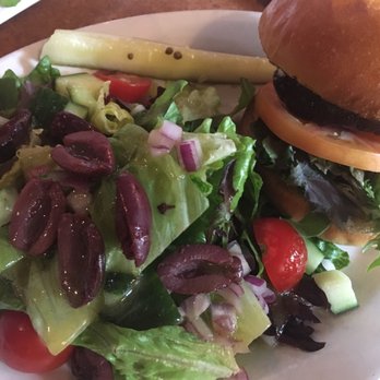 Firefly - Grilled Eggplant Sandwich with Side salad..delicious! - Bars Near Me - Charlottesville, Virginia