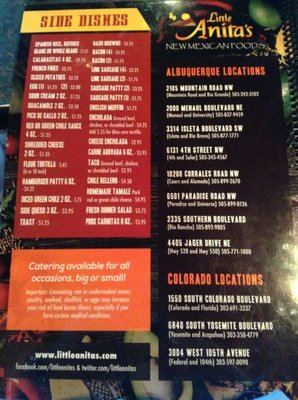 Menu photo 1 Little Anita's Albuquerque, NM