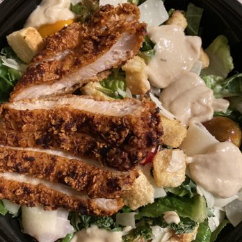 Yard House - Kale Kale & Romaine Caesar salad with Nashville Hot Chicken - New American Near Me - Brea, California Yard House - Kale Kale & Romaine Caesar salad with Nashville Hot Chicken - New American Near Me - Brea, California