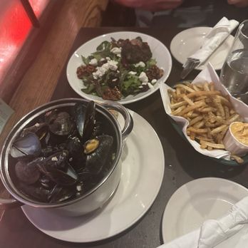 Monk's Cafe - Monk's mussels, fries, Monk's Duck Salad - Pubs Near Me - Philadelphia, Pennsylvania