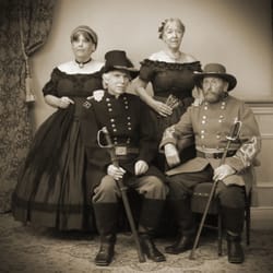 Victorian Photography Studio - .Generals Fetner and Ichord and their women. Unforgettable.