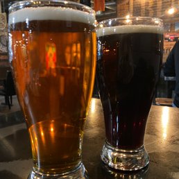 two glasses of beer