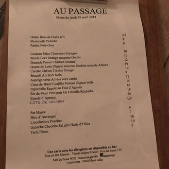 Au Passage - Modern European Near Me - Paris, 75