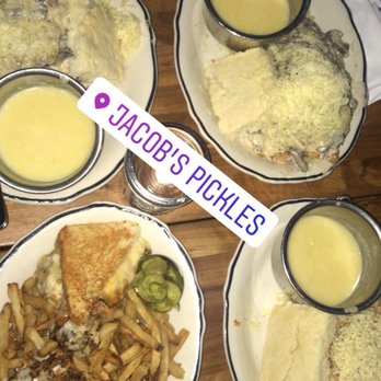 Jacob's Pickles - Jacob's Patty Melt Mushroom Gravy Smothered Chicken Sandwich BBQ Smothered Pepper Jack Chicken Sandwich - Comfort Food Near Me - New York, New York Jacob's Pickles - Jacob's Patty Melt Mushroom Gravy Smothered Chicken Sandwich BBQ Smothered Pepper Jack Chicken Sandwich - Comfort Food Near Me - New York, New York