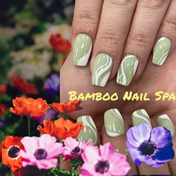 Bamboo Nail Spa - Got to have your nails ready for spring. Dipping powder with coffin shape and nails art design.
