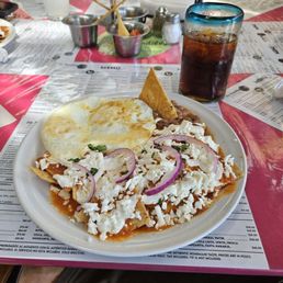 My first breakfast, chili question and ice coffee..