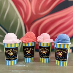 Sunset Slush Jupiter - Classic Italian Ice - We currently offer 4 Sugar-Free Flavors! Lemon, Cherry, Watermelon & Blue Raspberry!