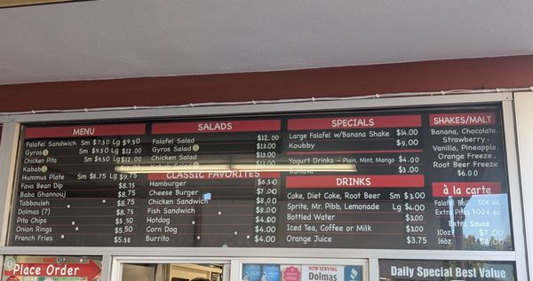 Menu photo 1 Falafel's Drive-In San Jose, CA