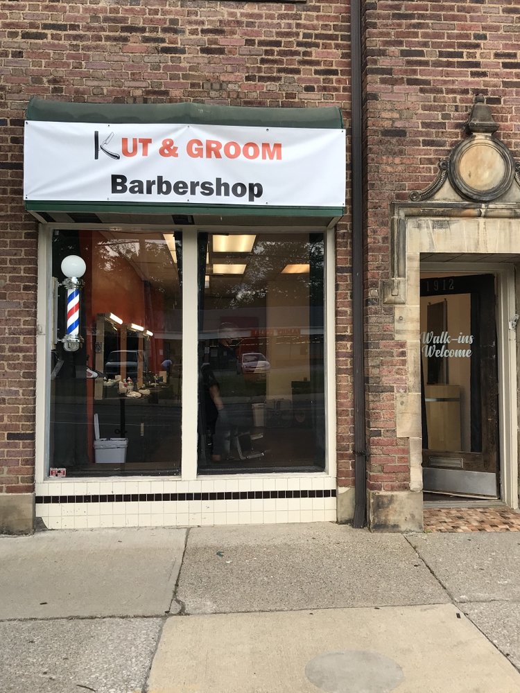 Kut and Groom Barbershop Logo