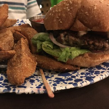 Veg Kitchen + Bar - Soy burger and potato wedges - Vegan Near Me - Sacramento, California Veg Kitchen + Bar - Soy burger and potato wedges - Vegan Near Me - Sacramento, California