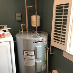 Eli Bonner - A water heater just installed equipped with an expansion tank, per code.