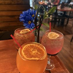 Sunshine, Hibiscus, and Sarti spritz SOO good. I recommend the sarti spritz