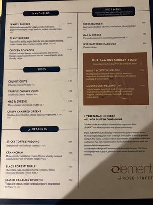 Menu photo 1 Element Edinburgh, EDH Menu photo 1 Element Edinburgh, EDH
