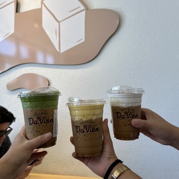 Da Vien Coffee - Left to right: Matcha Foam Coffee* , Egg Coffee* and Da Davien Coffee* - Desserts Near Me - Westminster, California