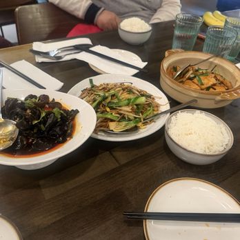 Peppercorn Station - Woodear salad, stir fried noodles, chiba tofu dry pot - Szechuan Near Me - New York, New York Peppercorn Station - Woodear salad, stir fried noodles, chiba tofu dry pot - Szechuan Near Me - New York, New York