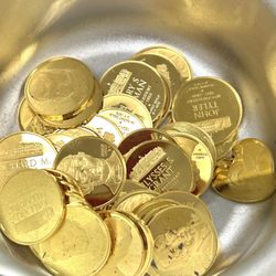 DEI Gold and Silver Coins - A nice little dish of miniature Gold Coins! We buy everything