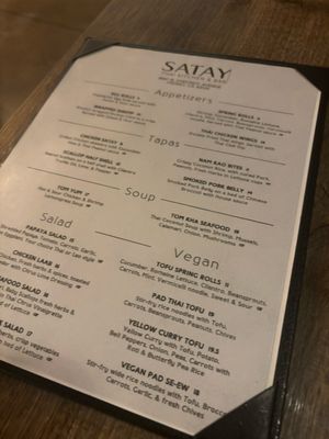 Menu photo 1 Satay Thai Kitchen & Bar Fresno, CA Menu photo 1 Satay Thai Kitchen & Bar Fresno, CA