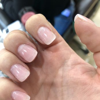 Diva Nails & Spa - Asked them to remove the bad French job and this is the result... white is still on nails on edges - Waxing Near Me - Trumbull, Connecticut Diva Nails & Spa - Asked them to remove the bad French job and this is the result... white is still on nails on edges - Waxing Near Me - Trumbull, Connecticut