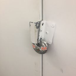 UNSECURE! Locks are poorly secured. Look at this one which is about to fall off!