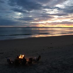 Fire pit at sunset   theBeachcomberCafe.com