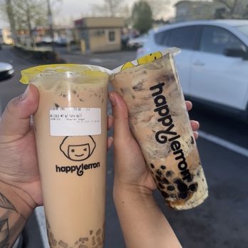 Happy Lemon - A4. Milk Tea with Oreo Cookies & Puff Cream (L) Milk tea A6. Milk Tea with Taro Ball (L) - Bubble Tea Near Me - Kent, Washington
