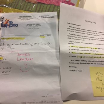 BaxterBoo - Also got to see all the notes of the company employees writing back and forth about my return. Unprofessional. - Pet Stores Near Me - Vernon Hills, Illinois BaxterBoo - Also got to see all the notes of the company employees writing back and forth about my return. Unprofessional. - Pet Stores Near Me - Vernon Hills, Illinois