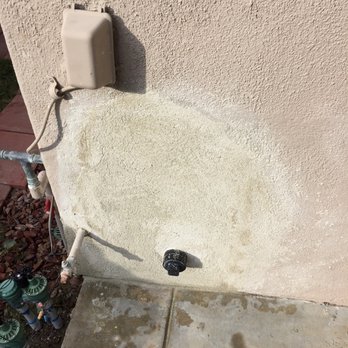 Slab Leaks Plus - stucco wall fixed after kitchen sewer line repairs - Plumbing Near Me - Irvine, California Slab Leaks Plus - stucco wall fixed after kitchen sewer line repairs - Plumbing Near Me - Irvine, California