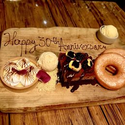 Special dessert selection and first course options Special dessert selection and first course options