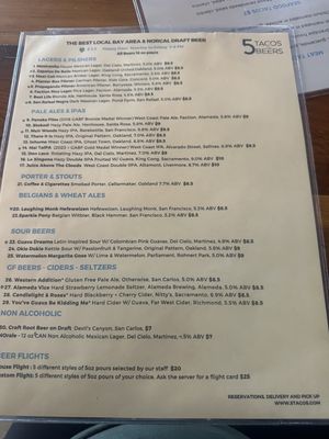 Menu photo 3 5 Tacos and Beers Walnut Creek, CA Menu photo 3 5 Tacos and Beers Walnut Creek, CA