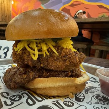 Swine & Sons - Ching mai hot chicken sandwich - Burgers Near Me - Las Vegas, Nevada