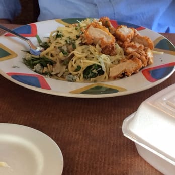 The Wild Fork - lunch- pasta with pine nuts, broccoli, and red cornmeal coated chicken - American Near Me - Tulsa, Oklahoma The Wild Fork - lunch- pasta with pine nuts, broccoli, and red cornmeal coated chicken - American Near Me - Tulsa, Oklahoma