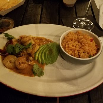Cascabel - Shrimp Ajillo served with a side of rice - Cocktail Bars Near Me - Los Angeles, California