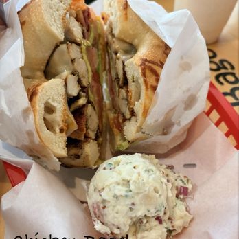 Bageloo - This sandwich is so good. Just right and very appetizing. Potato salad is really good too. - Bagels Near Me - Diamond Bar, California Bageloo - This sandwich is so good. Just right and very appetizing. Potato salad is really good too. - Bagels Near Me - Diamond Bar, California