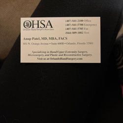 Orlando Hand Surgery Associates - Contact card for Dr Patel